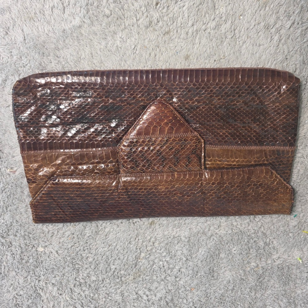 Vintage Ruth Saltz Clutch Genuine Snakeskin Envelope‎ Clutch Evening Bag EXOTIC